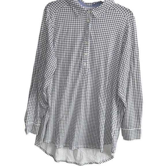 Lands' End Tops - Lands’ End Women’s Blue and White Checkered Shirt Size 1X 16W-18W